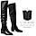 Shoe'N Tale Women's Over The Knee Thigh High Boots Chunky Block Heel Pointed Toe Slouchy Side Zipper Fall Weather Winter Boots