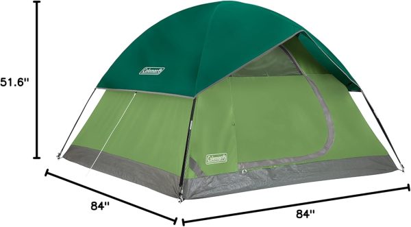 Coleman Sundome Camping Tent, 3 Person Dome Tent with Easy Setup, Included Rainfly and Weathertec Floor to Block Out Water, 2 Windows and 1 Ground Vent for Air Flow with Charging E-Port Flap - Image 8