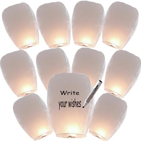 Paper Lanterns Have 16 Pack, White Lanterns to Release&in Memory, Chinese Lanterns Easy to Use, Paper Lanterns were The Highlight of Party, Chinese Lanterns Use to Party Events and Memory of Family.