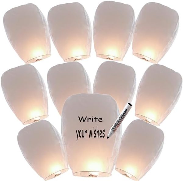 Paper Lanterns Have 16 Pack, White Lanterns to Release&in Memory, Chinese Lanterns Easy to Use, Paper Lanterns were The Highlight of Party, Chinese Lanterns Use to Party Events and Memory of Family.